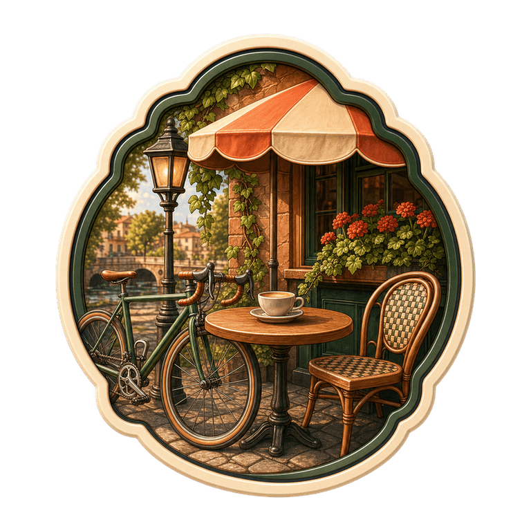 Terrace Pause collectible cycling badge
