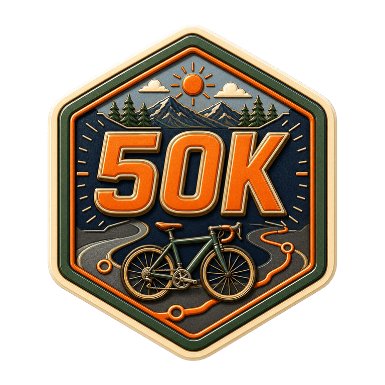 50K Quest collectible cycling badge
