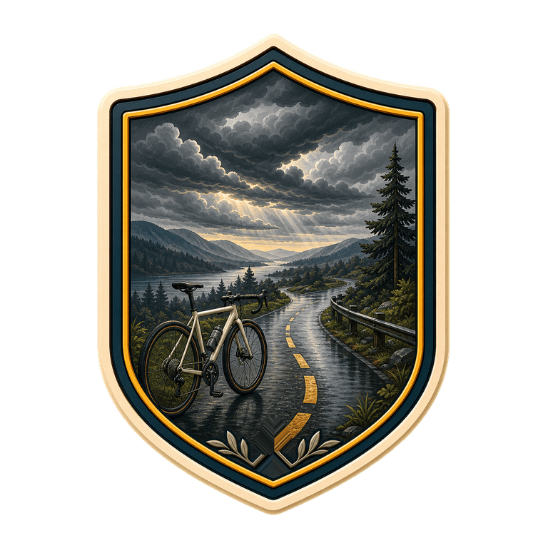 Grey Sky Ride collectible cycling badge