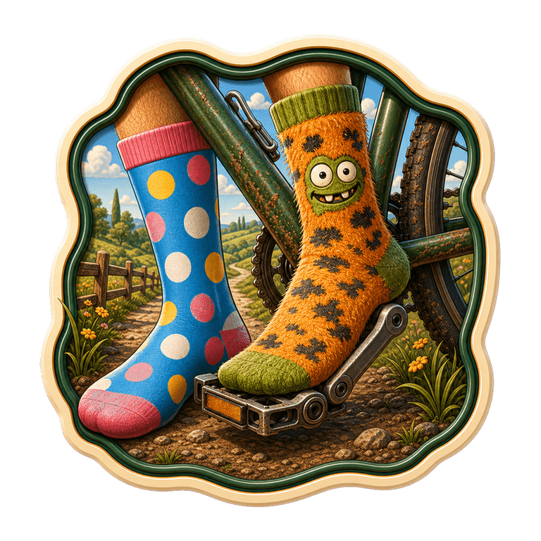 Mismatched Socks collectible cycling badge