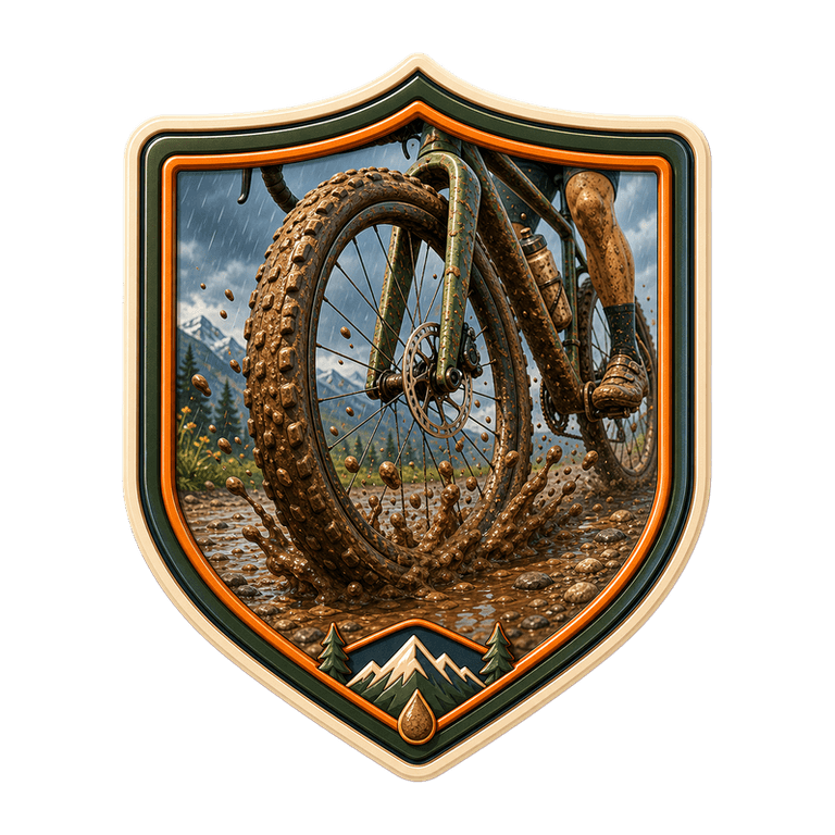 Muddy Tires collectible cycling badge